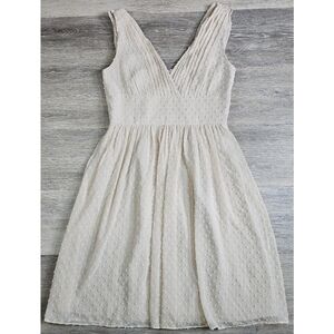 J.Crew Marlowe Sleeveless Dress in Swiss-Dot Apricot Mist Beige